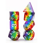 Heng Da Manufacturing HD Dice Transparent Layer Rainbow with White Polyhedral 7 die set
