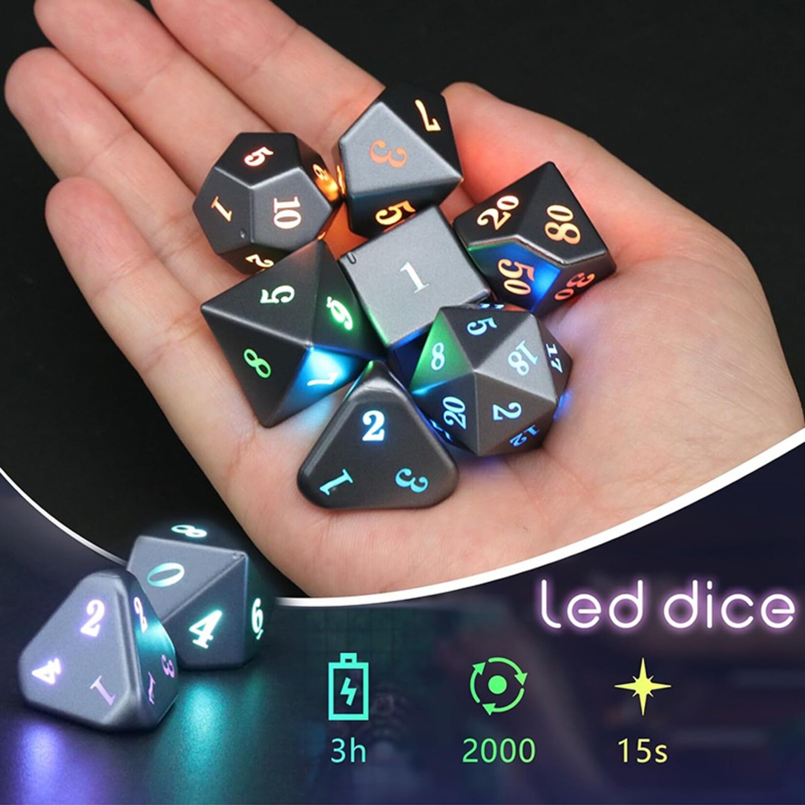Dice Habit Dice Habit LED Dice Set Standard Gen 2 Polyhedral 7 die set