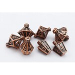 Foam Brain Games Moonlit Lantern Coppered Flames Metal RPG dice 7 die set