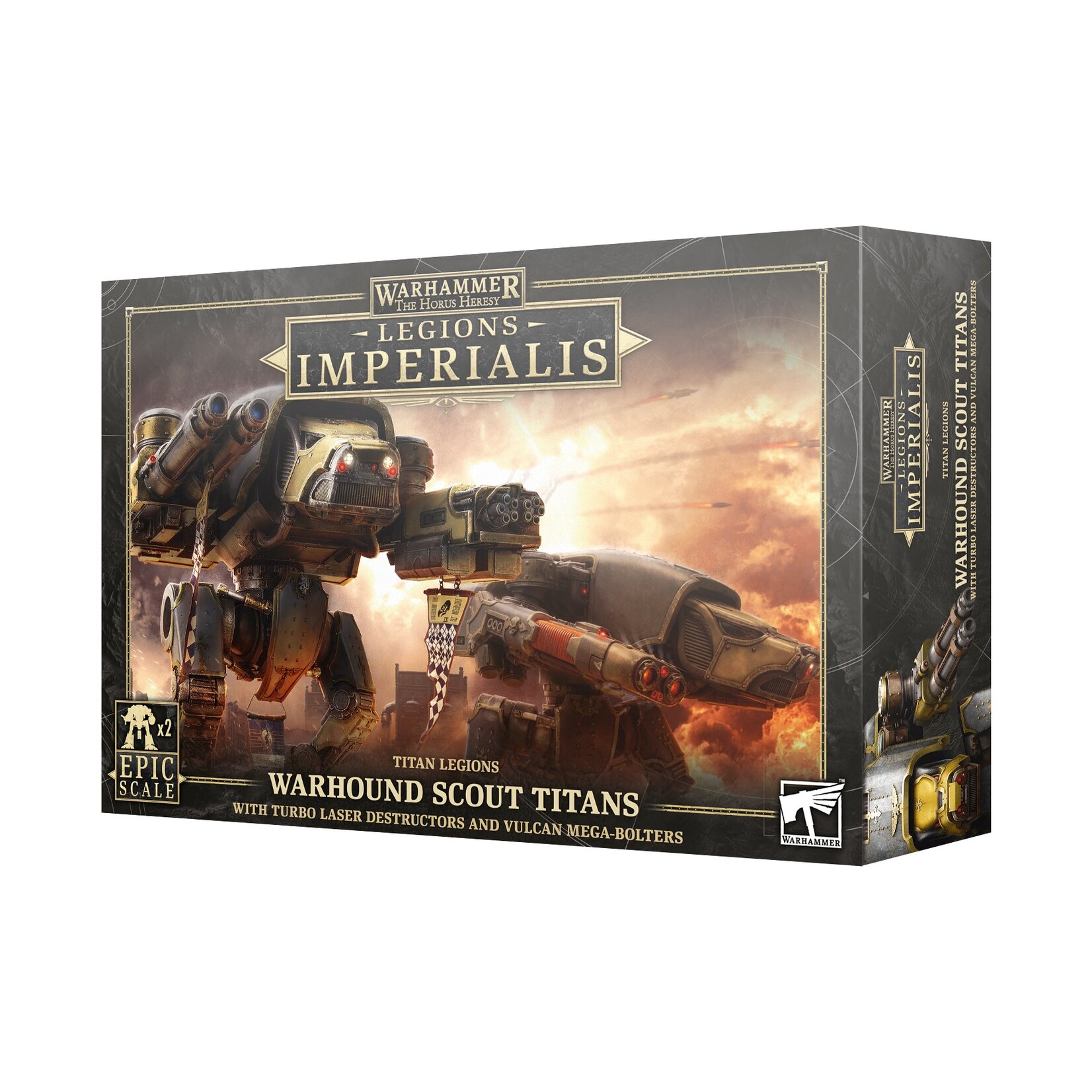 Games Workshop Warhammer Legions Imperialis Warhound Scout Titans w/ Turbo Laser