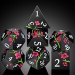 Dice Habit Dice Habit Sakura Black and Pink Metal and Enamel Polyhedral 7 die set