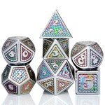Dice Habit Dice Habit Rainbow Scale Metal and Enamel Polyhedral 7 die set
