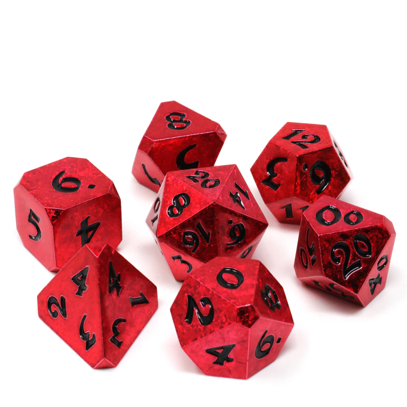Die Hard Dice Die Hard Soulscorcher Red w/ Black RPG Polyhedral 7 die set