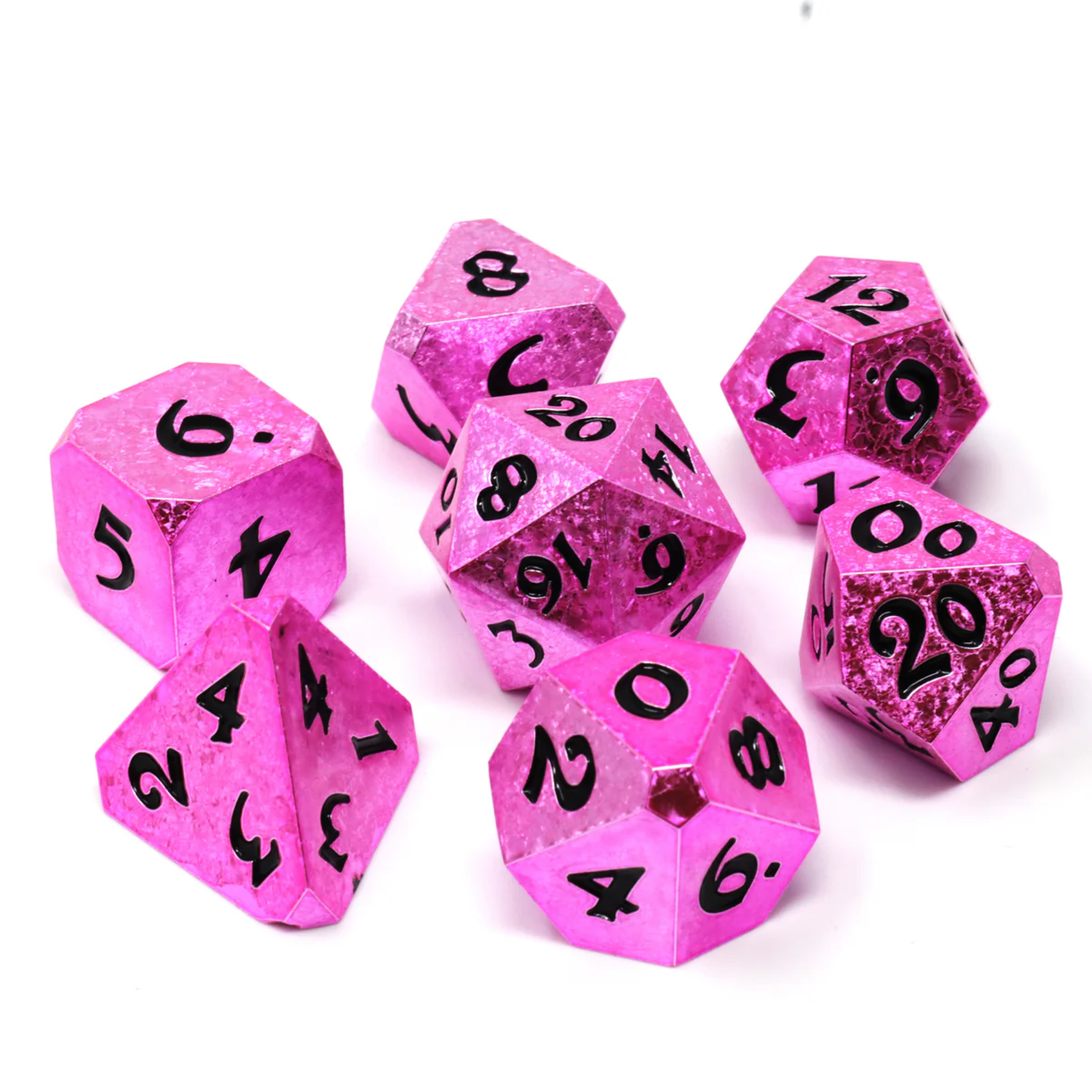 Die Hard Dice Die Hard Rosefire Fury Pink w/ Black RPG Polyhedral 7 die set