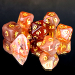 Die Hard Dice Die Hard Jaspers Game Day 2022 Orange w/ Yellow Polyhedral 7 die set