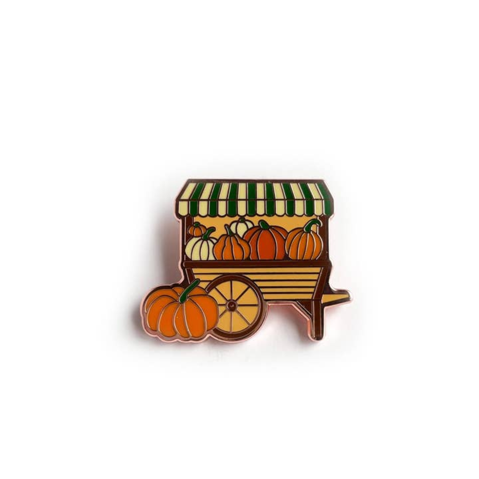 Kitty With A Cupcake Pumpkin Cart Enamel Pin