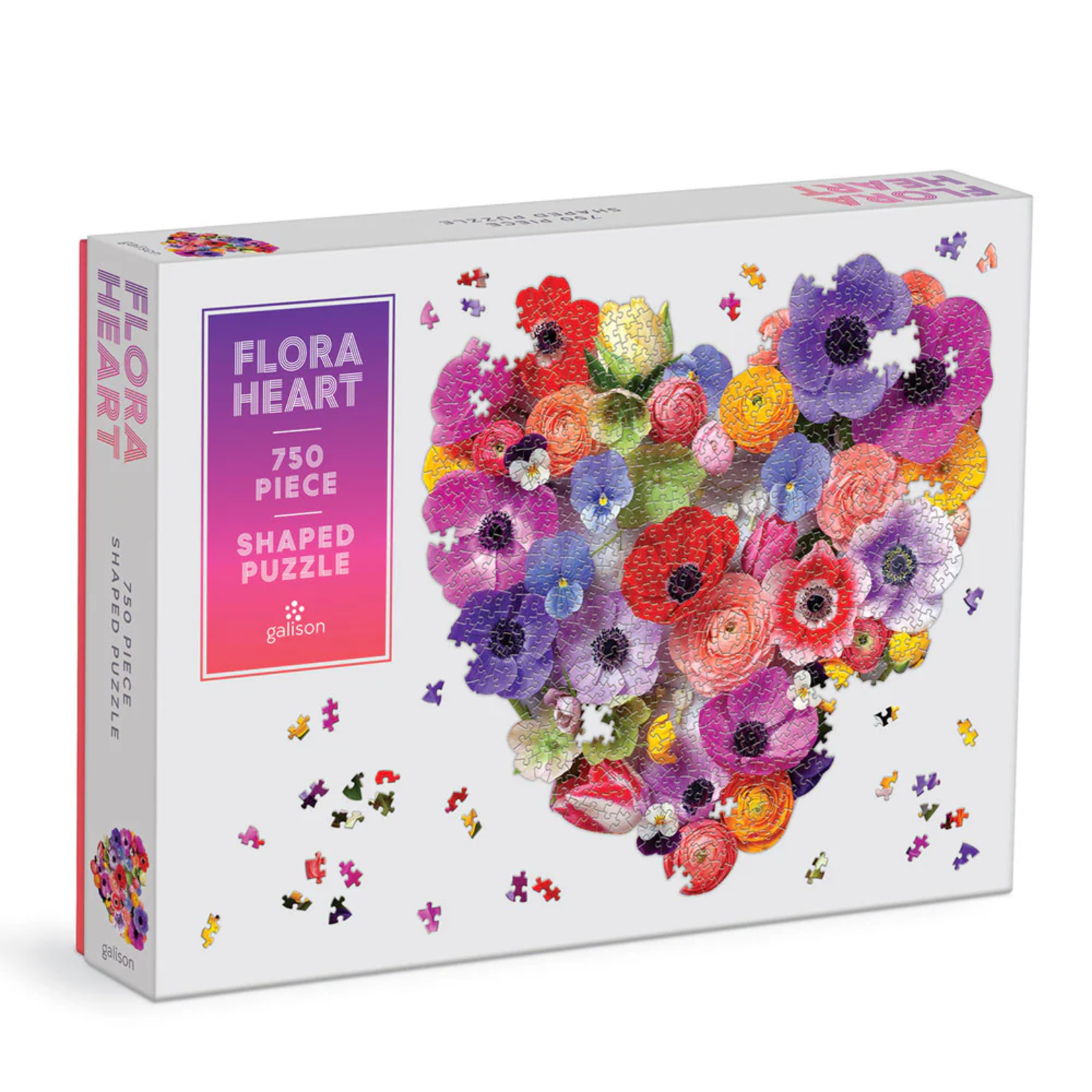 Galison 750 pc Shaped Puzzle Flora Heart