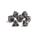 Die Hard Dice Die Hard Lumina Carbon Knight Iron w/ Black Metal Polyhedral 7 die set