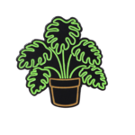 Real Sic Neon Monstera Glow-in-The-Dark Plant Enamel Pin
