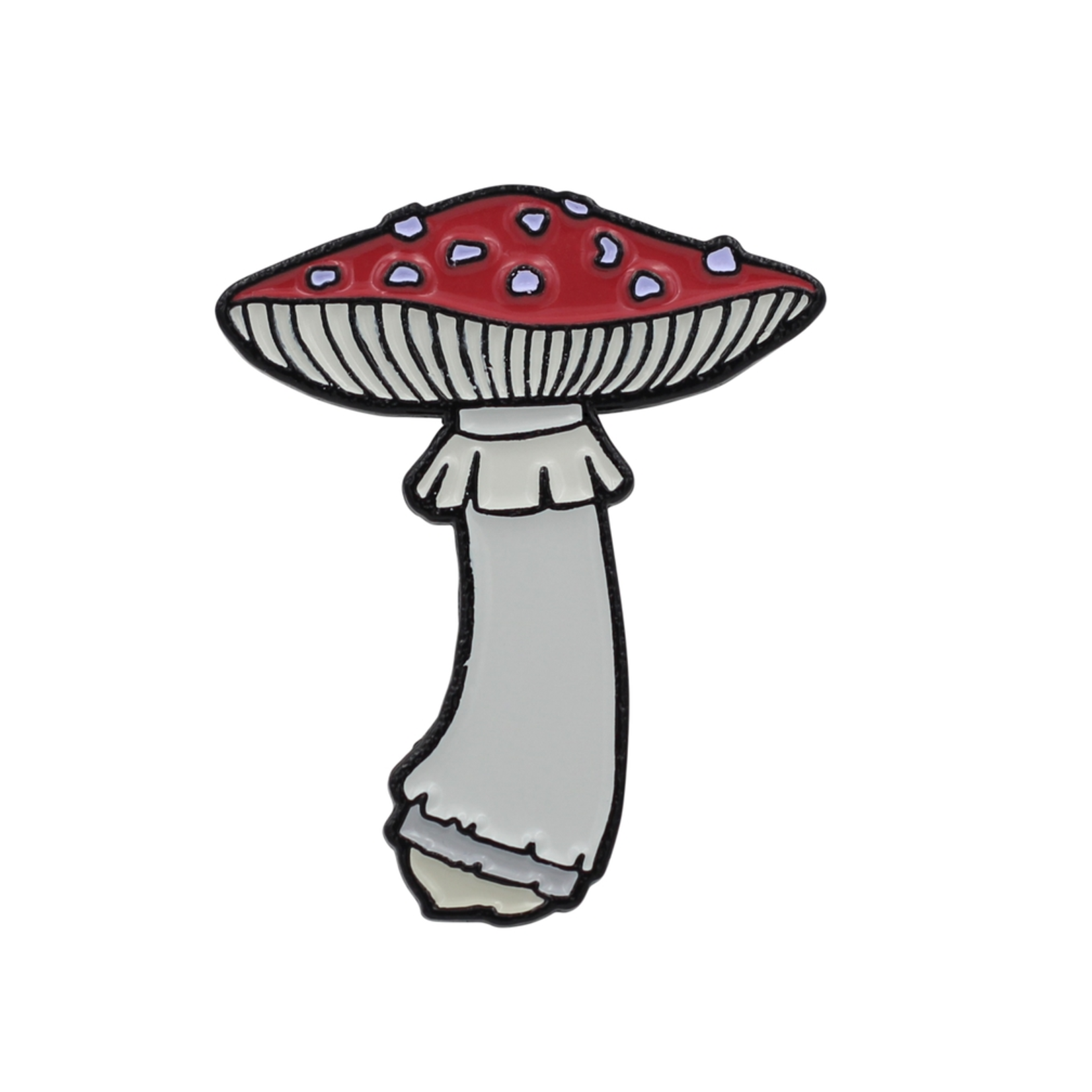 Real Sic Mushroom Pin Amanita Muscaria Enamel Lapel Pin Shroom Pins Black