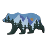 Real Sic Bear Mountain Sunset Hicking Outdoors Gift Enamel Lapel Pin