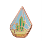 Real Sic Cute Cactus in Geometric Terrarium Plants Enamel Lapel Pin