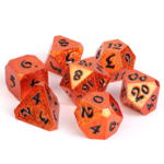 Die Hard Dice Die Hard Helldancer Orange w/ Black RPG Polyhedral 7 die set