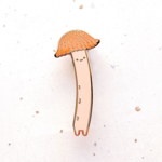 Alum and Ink Chibi Orange Bonnet Mushroom Mycena Acicula Enamel Pin