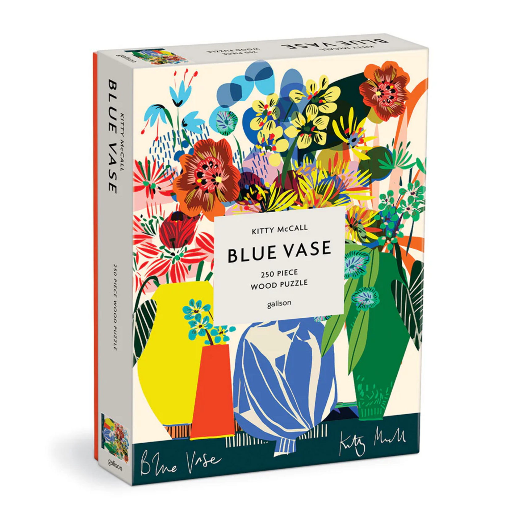 Galison 250 pc Wood Puzzle Kitty McCall Blue Vase