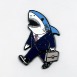 Strike Gently Co Business Shark Enamel Pin