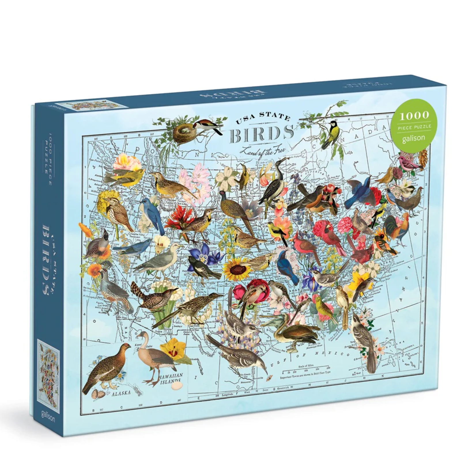 Galison 1000 pc Puzzle Wendy Gold State Birds