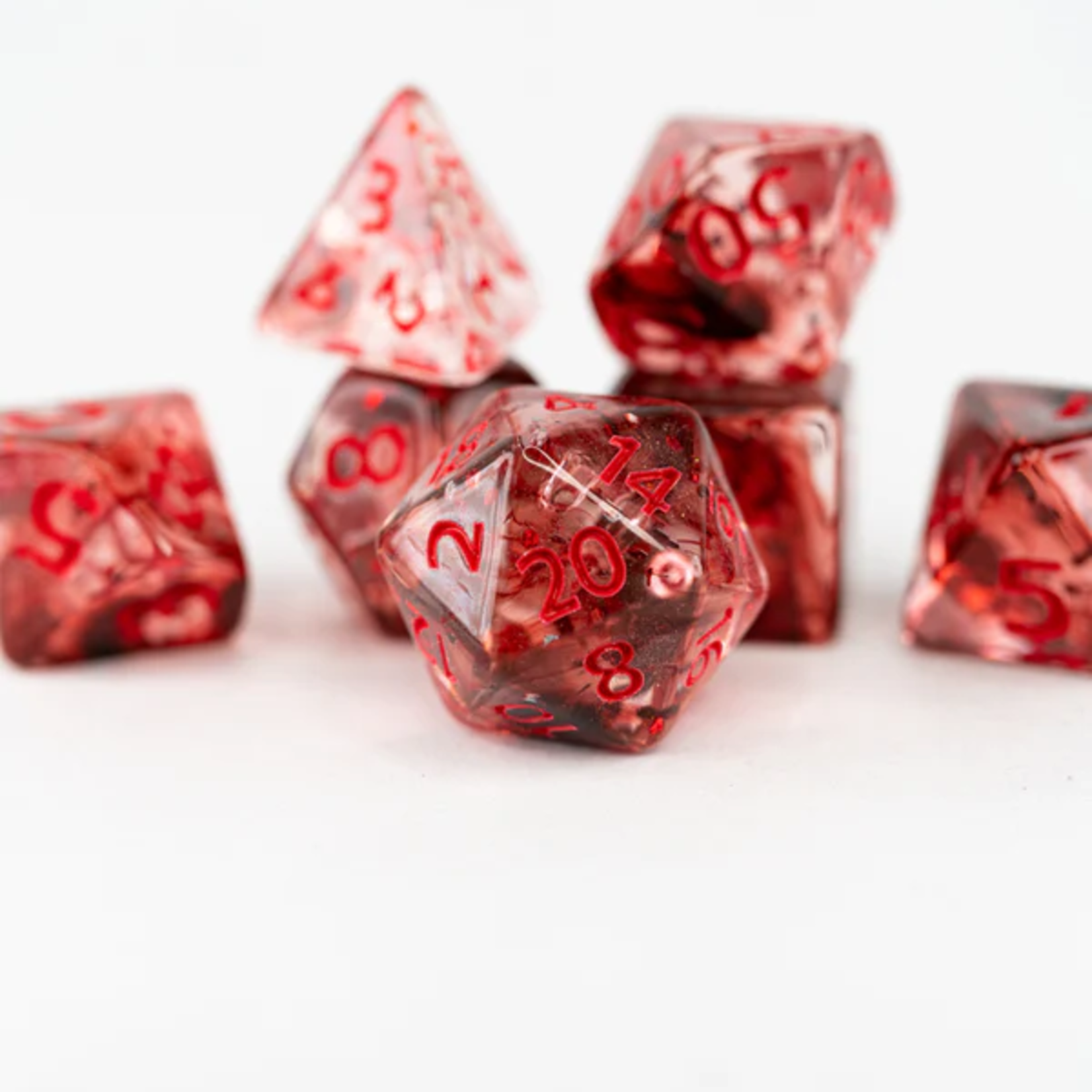 Ember Glow Ember Glow Acrylic Dice Sacrifice Polyhedral 7 die set