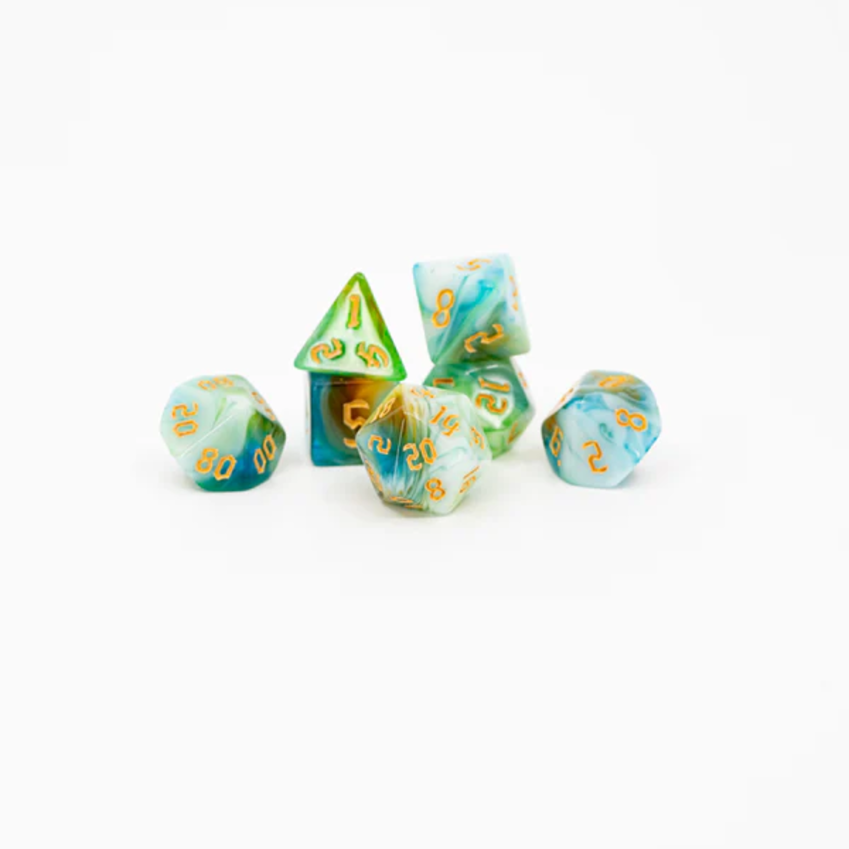 Ember Glow Ember Glow Acrylic Dice Zephyr Strike Polyhedral 7 die set