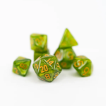Ember Glow Ember Glow Mini Acrylic Leprachaun Polyhedral 7 die set