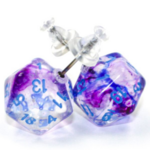 Chessex Stud Earrings mini d20 Nebula Nocturnal