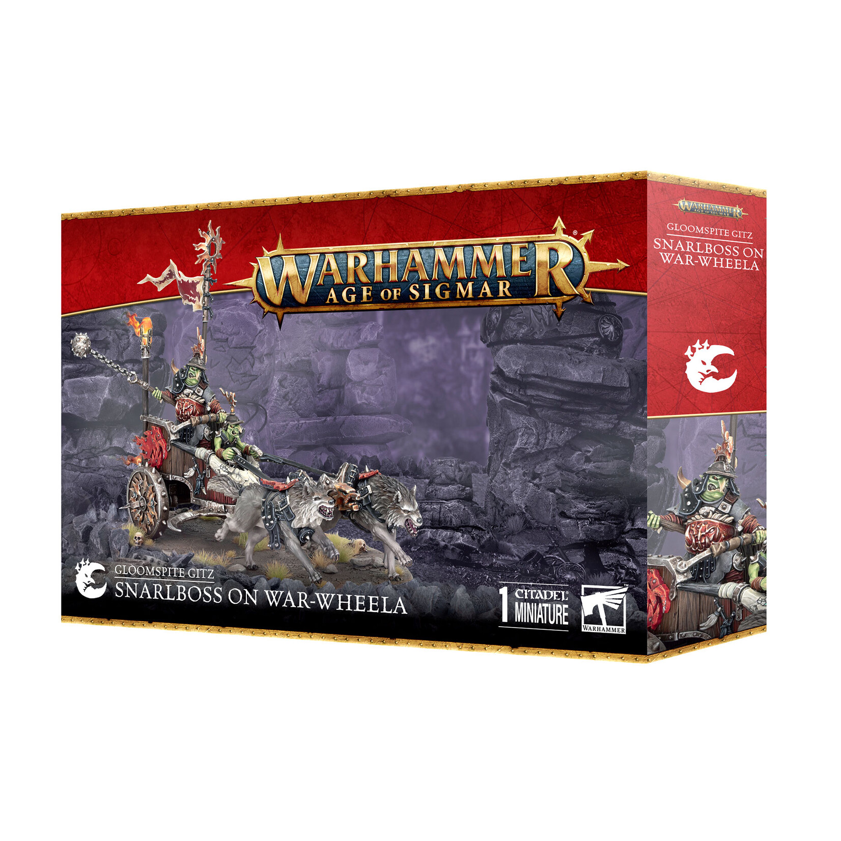 Games Workshop Warhammer Age of Sigmar Destruction Gloomspite Gitz Snarlboss on War-Wheela