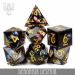 DND Dice DND Dice Handmade Debonair Despair Polyhedral 7 die set
