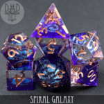 DND Dice DND Dice Handmade Spiral Galaxy Polyhedral 7 die set