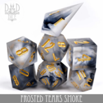 DND Dice DND Dice Handmade Frosted Tears Smoke Polyhedral 7 die set