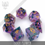 DND Dice DND Dice Handmade Moon Flower Polyhedral 7 die set