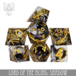 DND Dice DND Dice Handmade Lord of the Bling Shadow Polyhedral 7 die set