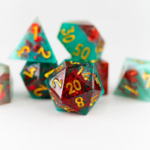 Ember Glow Ember Glow Sharp Edge Mead and Mirth Polyhedral 7 die set