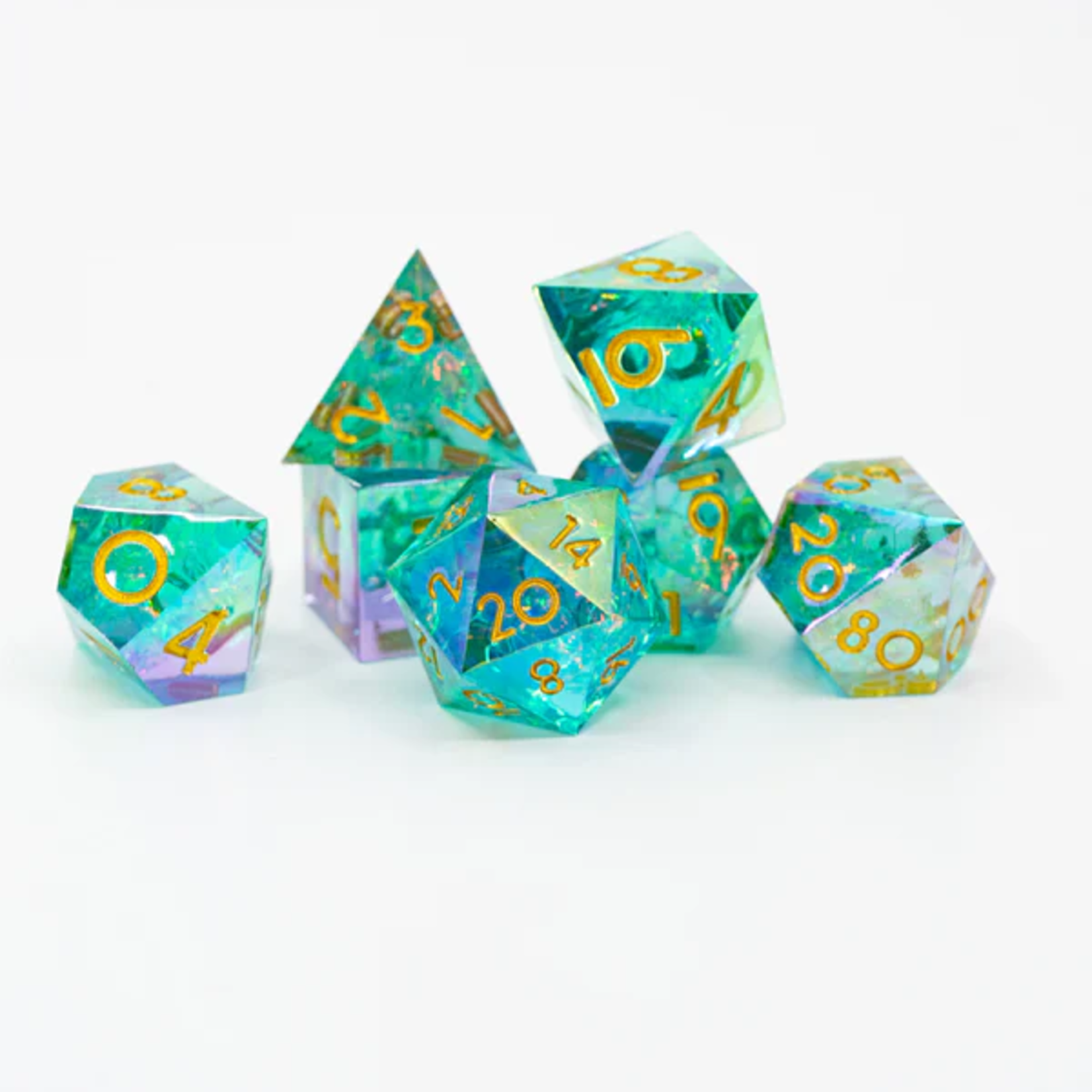 Ember Glow Ember Glow Sharp Edge Sea Glass Polyhedral 7 die set
