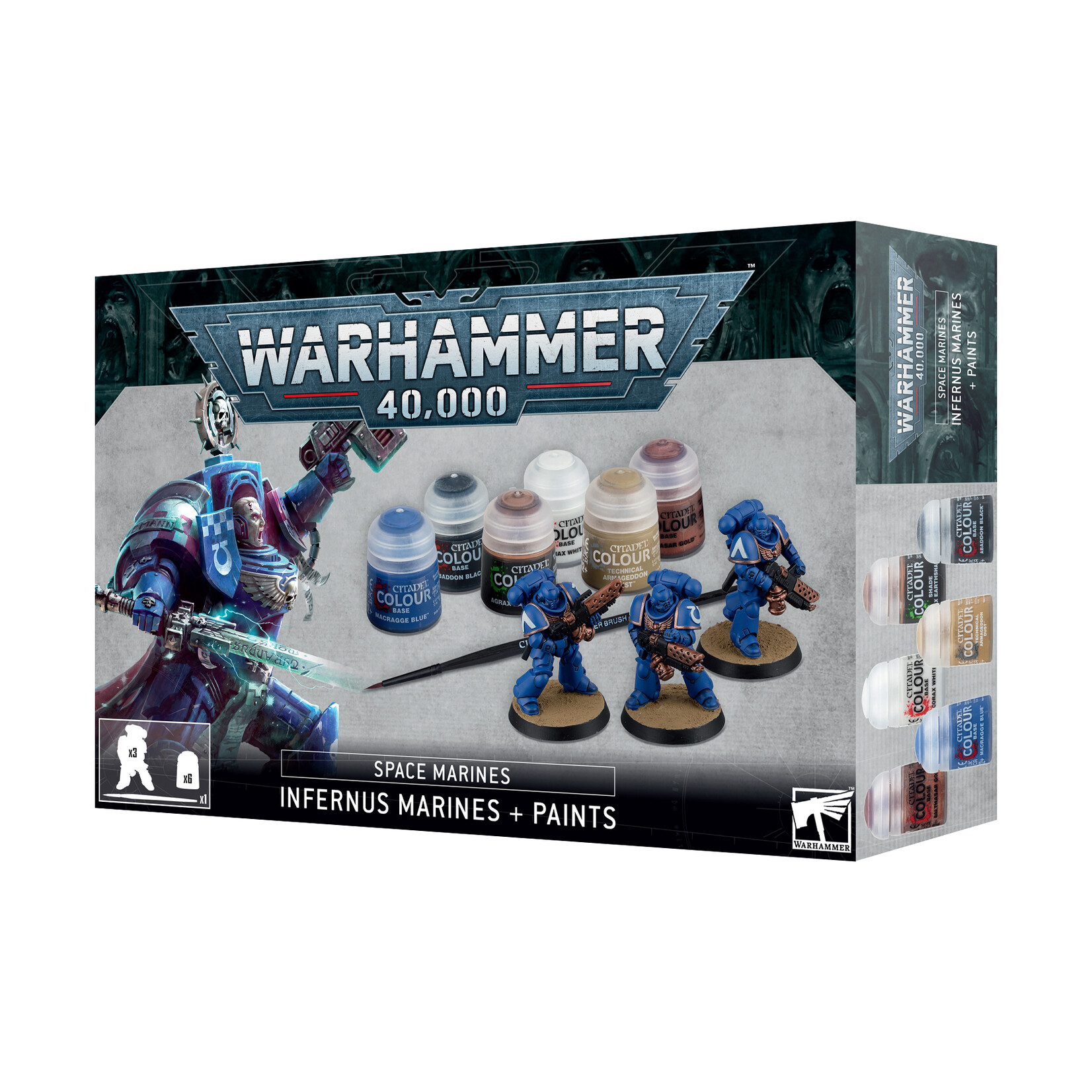 Games Workshop Warhammer 40k Space Marines Infernus Marines and Paint Set
