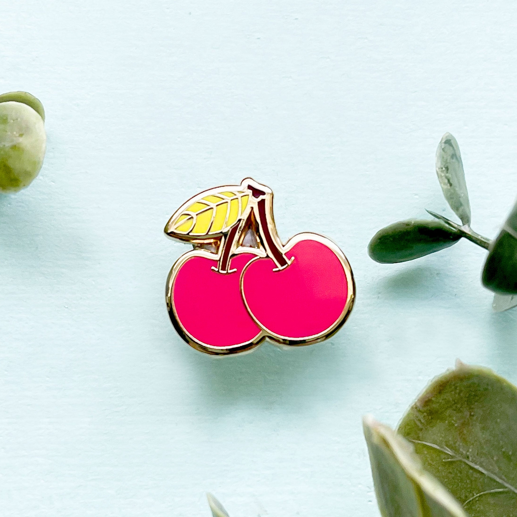 Alum and Ink Mini Cute Cherries Enamel Pin
