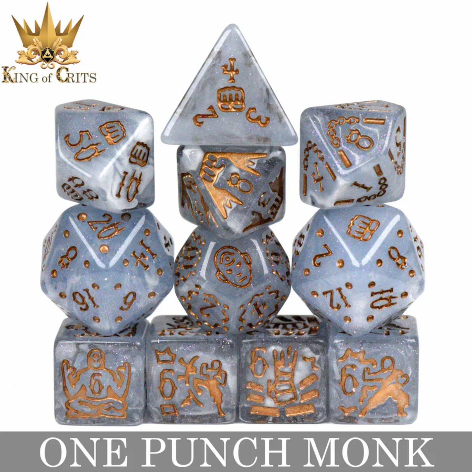DND Dice DND Dice One Punch Monk Polyhedral 11 die set