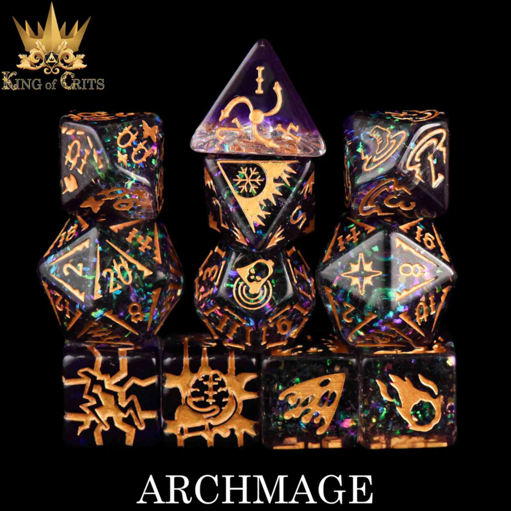 DND Dice DND Dice Archmage Polyhedral 11 die set