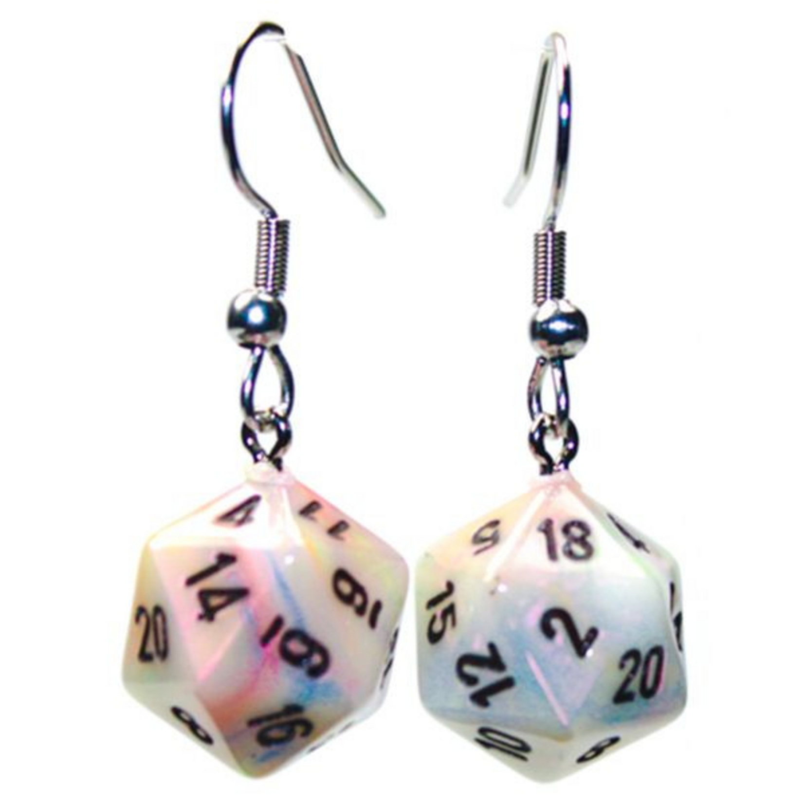 Chessex Hook Earrings mini d20 Festive Circus