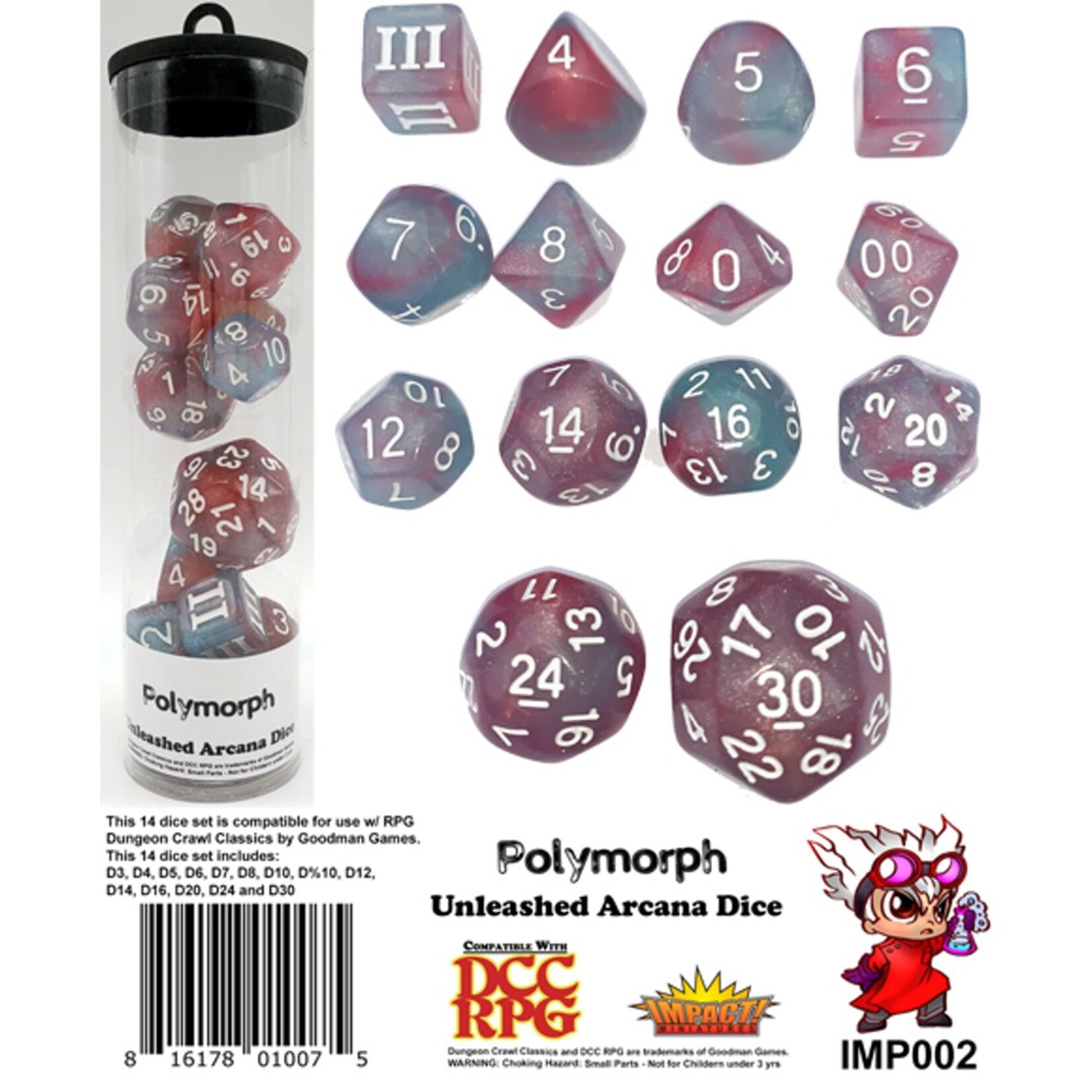 Goodman Games Unleashed Arcana Polymorph Dice Polyhedral 14 die set