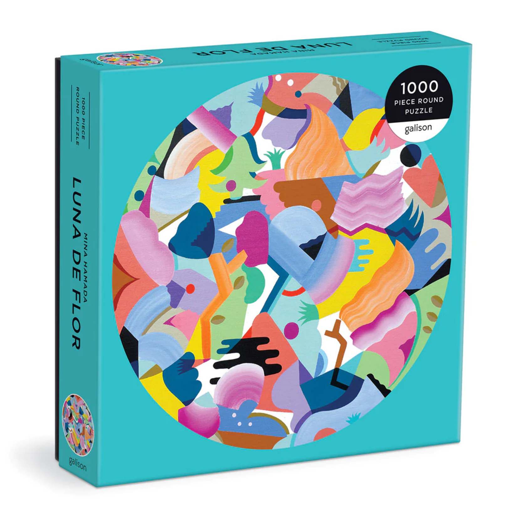 Galison 1000 pc Round Puzzle Mina Hamada Luna de Flor