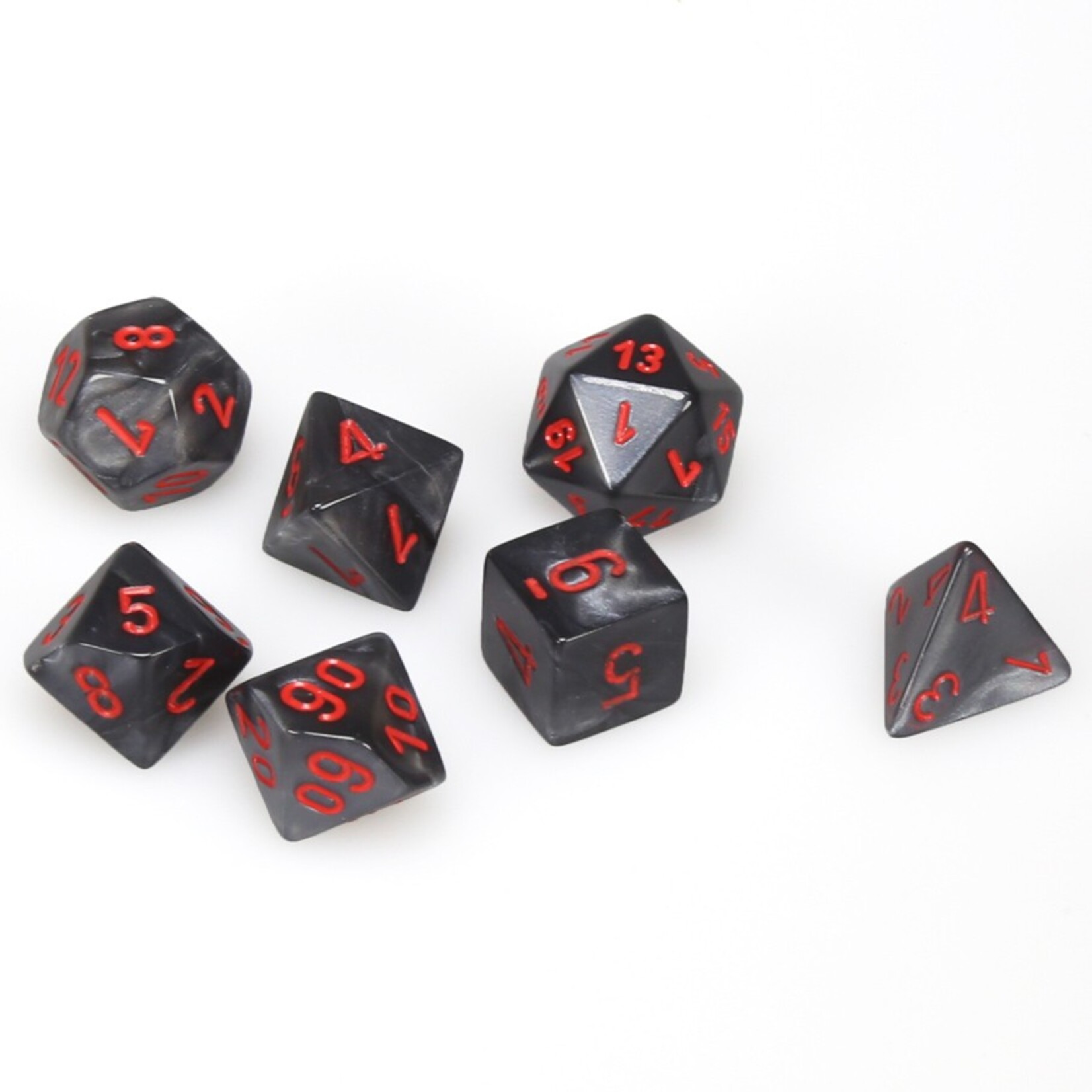 Chessex Chessex Velvet Black with Red Polyhedral 7 die set