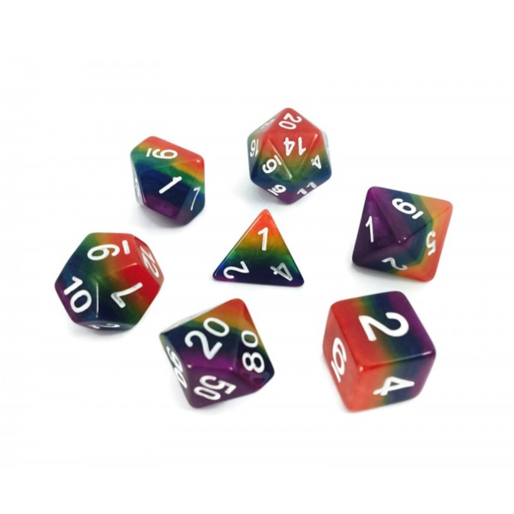 Heng Da Manufacturing HD Dice Layer Rainbow Opaque Polyhedral 7 die set