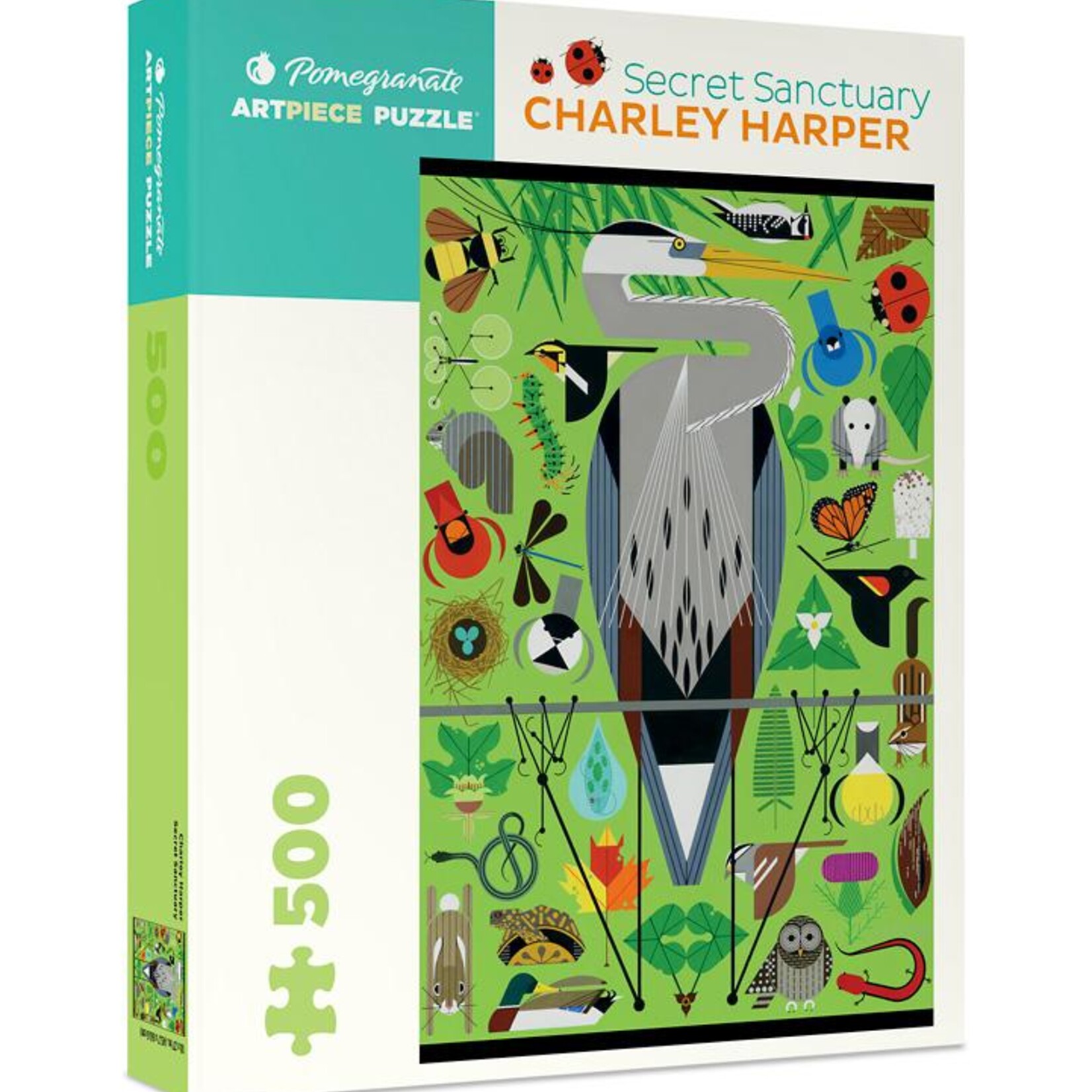 Pomegranate Communications 500 pc Puzzle Charley Harper Secret Sanctuary