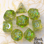Fennek and Finch Kiwi Fruit Slice Polyhedral 8 die set