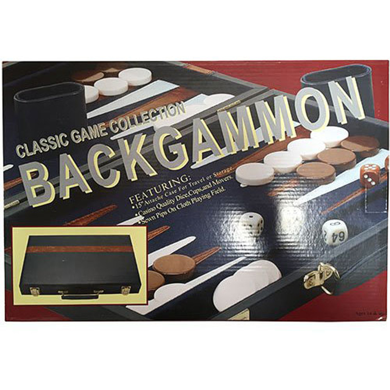 Classic Game Collection Backgammon 15 in Vinyl Attache Case - Guardian ...