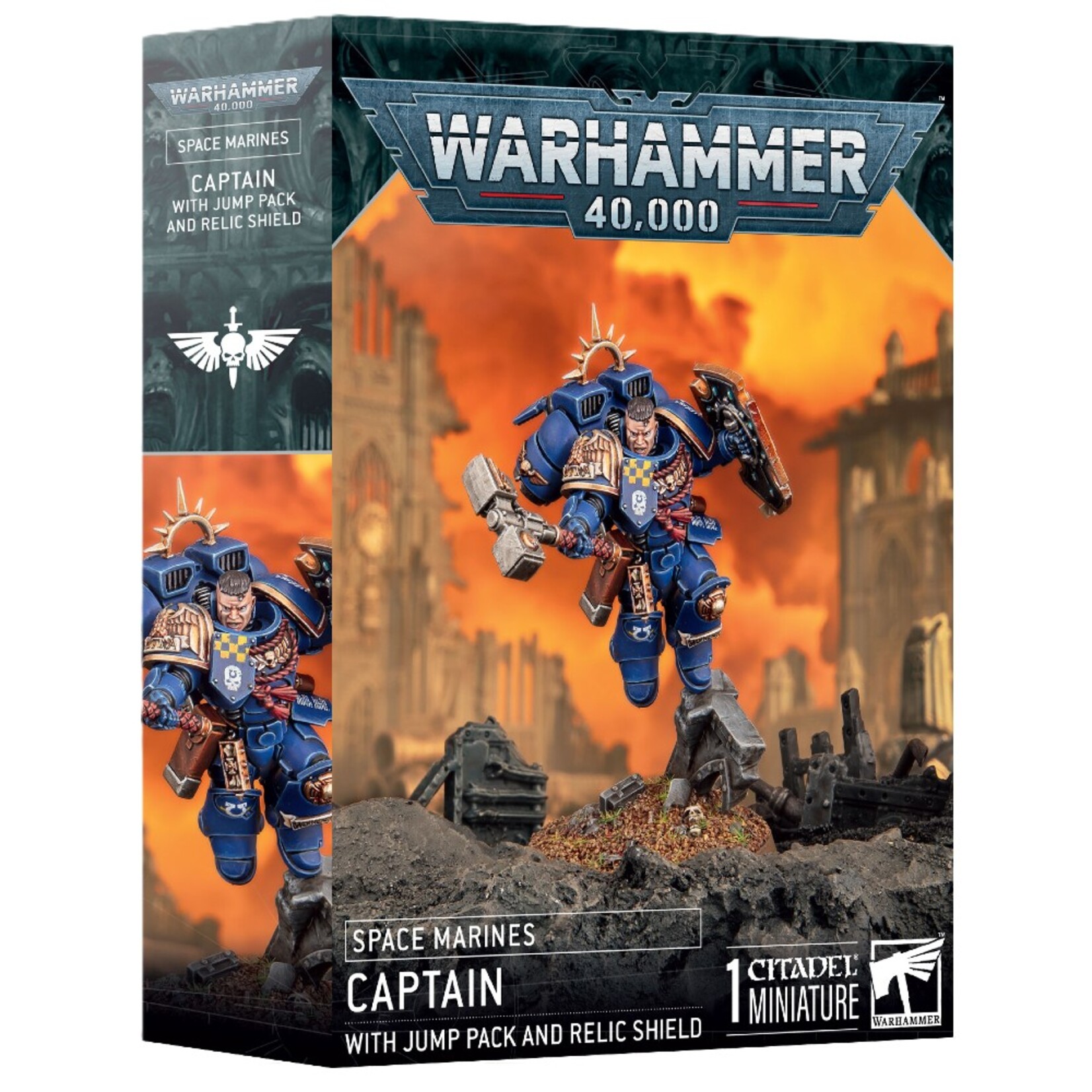 Games Workshop Warhammer 40k Space Marines Captain w/ Jump Pack and Relic Shield