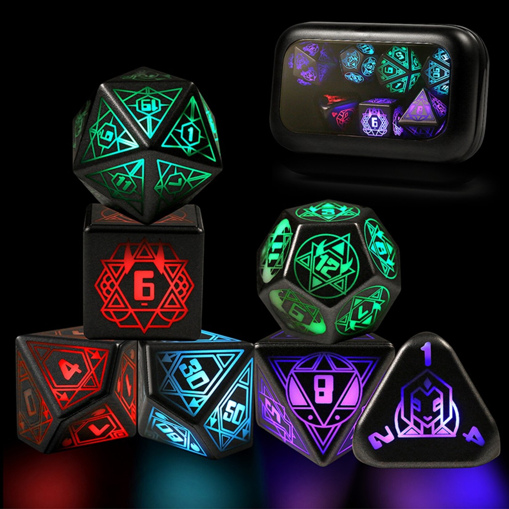 Dice Habit Dice Habit LED Dice Set Retro Gen 2 Polyhedral 7 die set