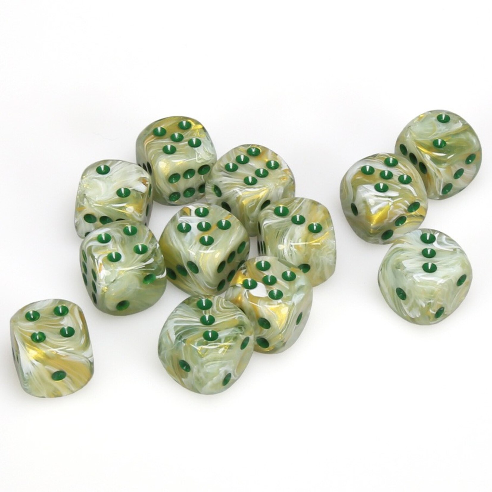 Chessex Chessex Marble Green with Dark Green 16 mm d6 12 die set