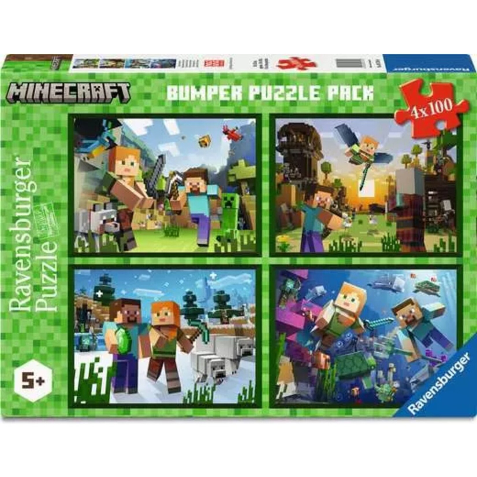 Ravensburger 4 x 100 pc Puzzle Minecraft Bumper Pack