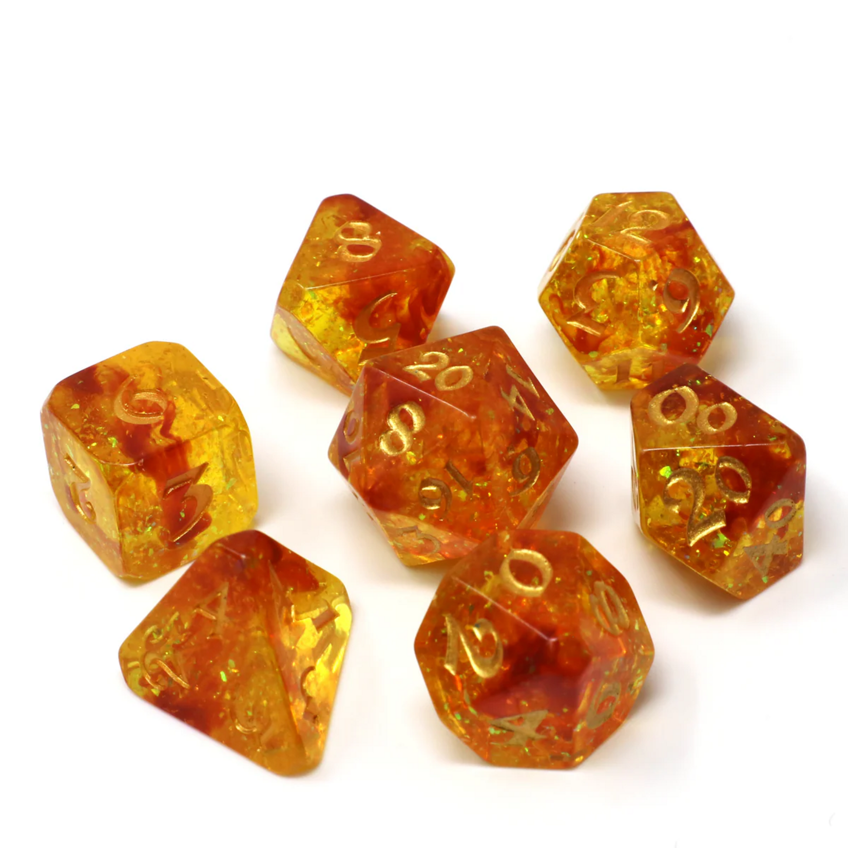 Die Hard Dice Die Hard RPG Set Autumn Court Orange w/ Gold RPG 7 die set